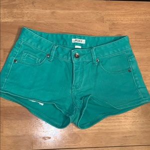 Green Roxy shorts